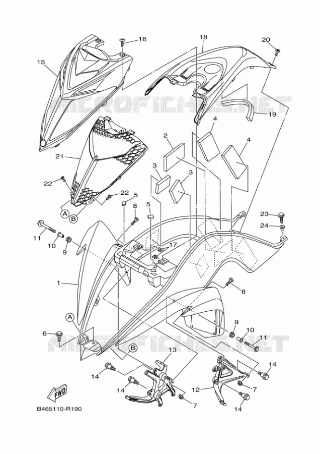 FRONT FENDER Yamaha QUAD 700 2020 RAPTOR  YFM700R