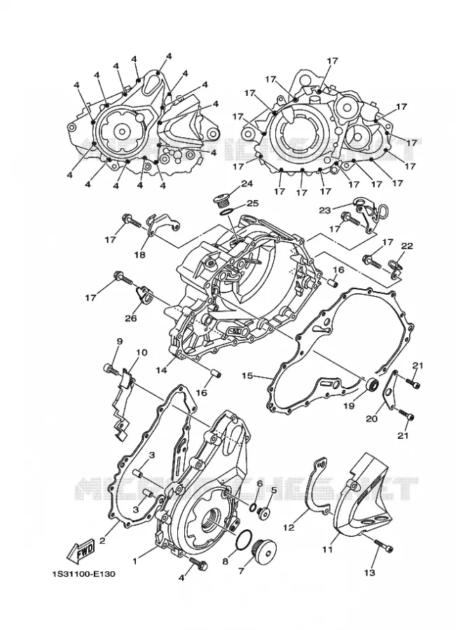 COVER - ENGINE 1 Yamaha QUAD 700 2020 RAPTOR  YFM700R