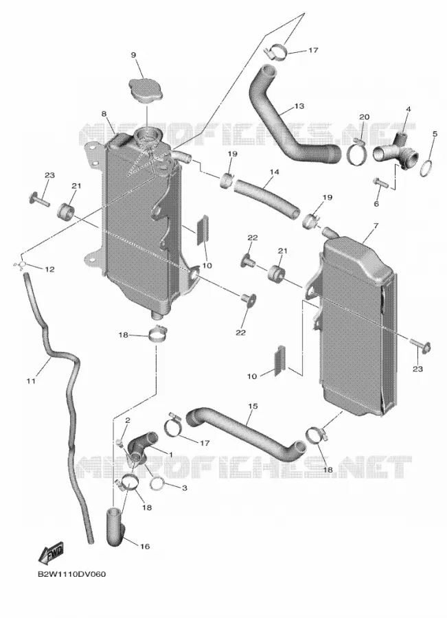 RADIATOR / HOSES Yamaha MOTO 450 2021 YZF  YZ450F