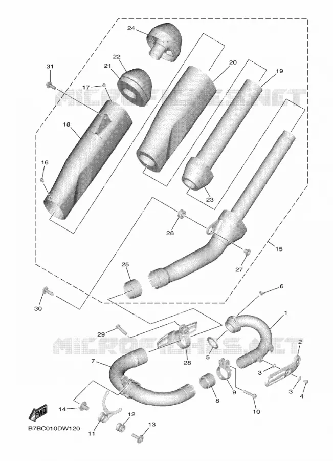 EXHAUST Yamaha MOTO 250 2021 YZF  YZ250F