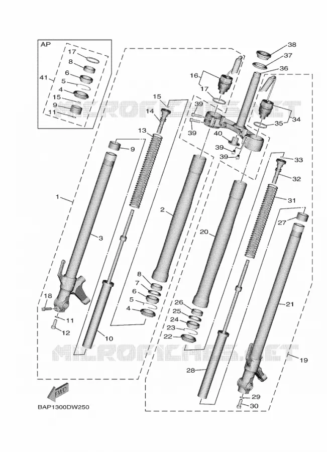 FRONT FORK Yamaha MOTO 900 2021 TRACER  MTT890D
