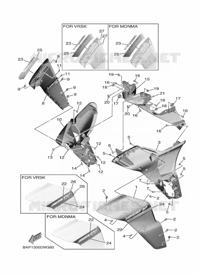 COWLING Yamaha MOTO 900 2021 TRACER  MTT890D