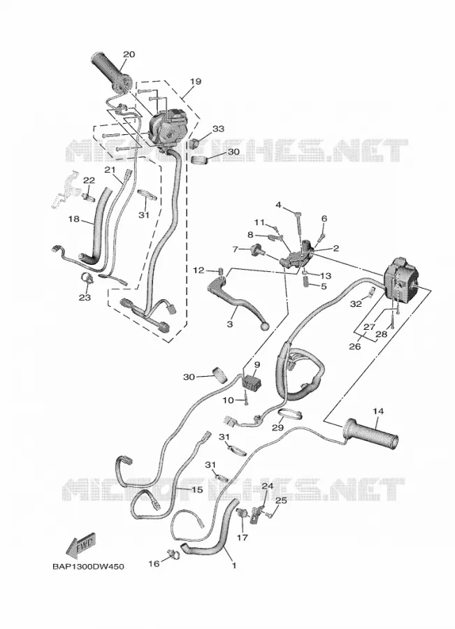 HANDLE SWITCH / LEVER Yamaha MOTO 900 2021 TRACER  MTT890D