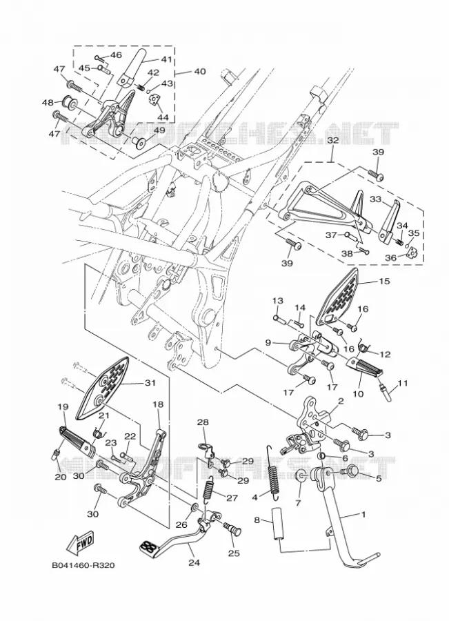 STAND / FOOTREST Yamaha MOTO 250 2021 MT  MTN250-A