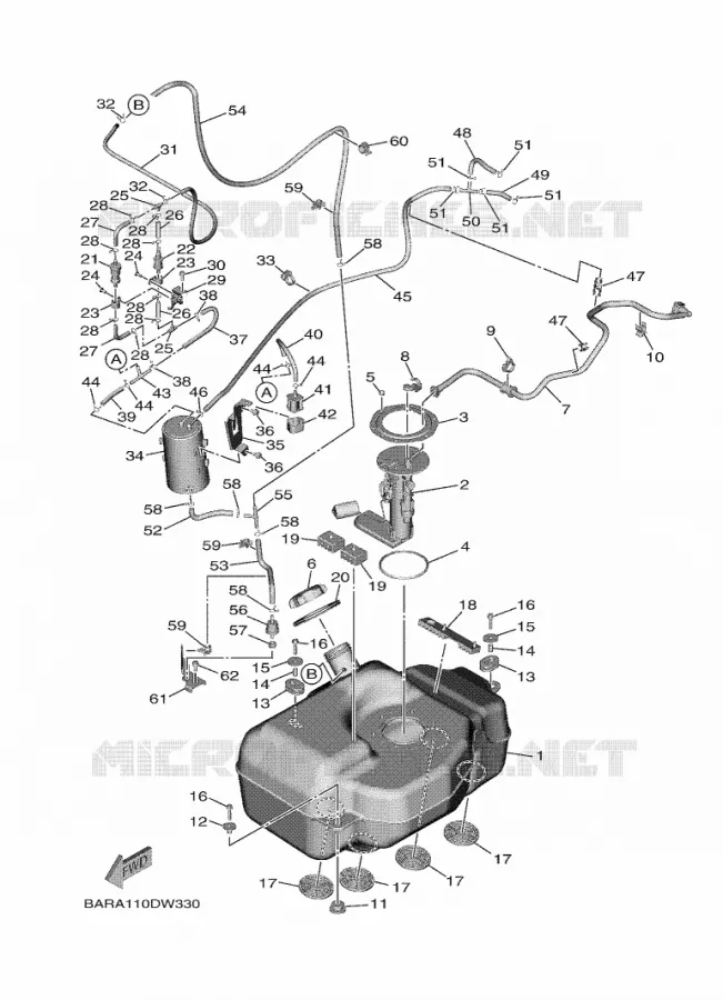 FUEL TANK Yamaha SIDE BY SIDE 850 2021 WOLVERINE  YXF850E/YXF85WPAM