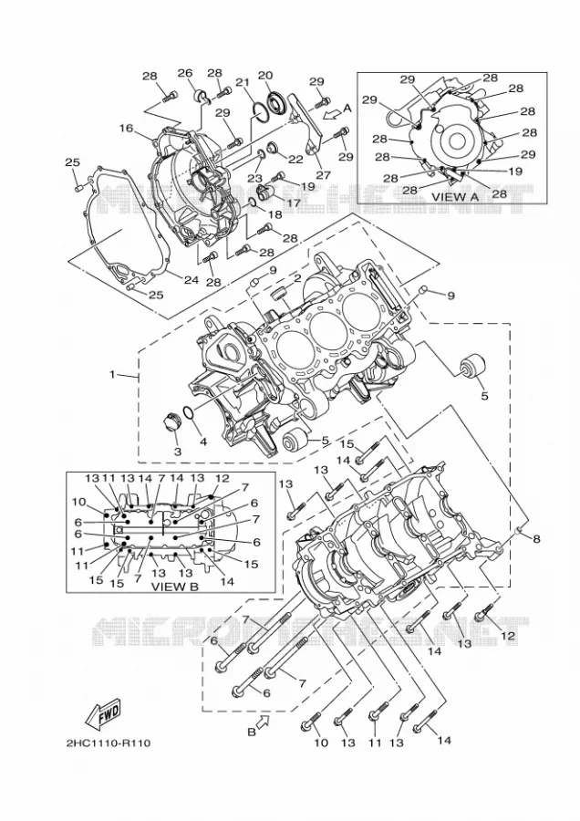 CRANKCASE Yamaha SIDE BY SIDE 1000 2021 YXZ  YXZ1000ET