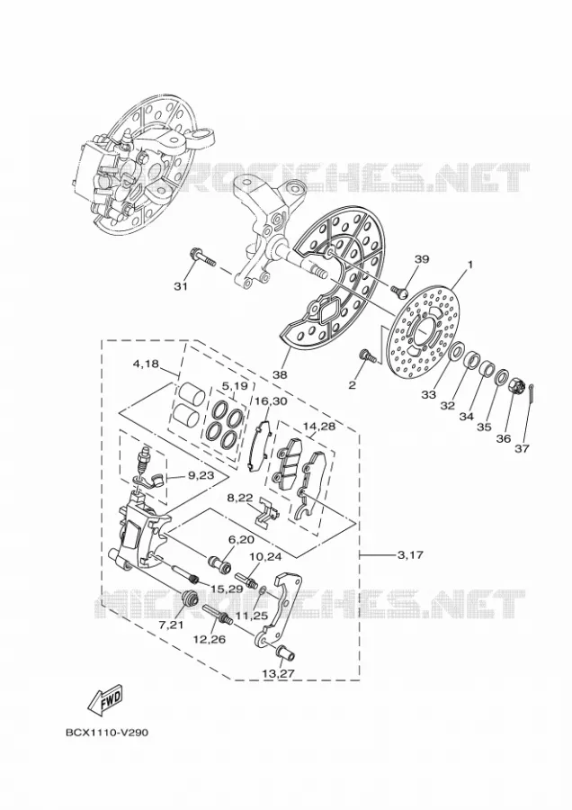 FRONT BRAKE CALIPER Yamaha QUAD 700 2021 RAPTOR  YFM700R