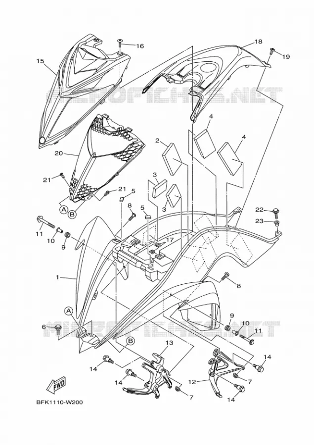 FRONT FENDER Yamaha QUAD 700 2021 RAPTOR  YFM700R