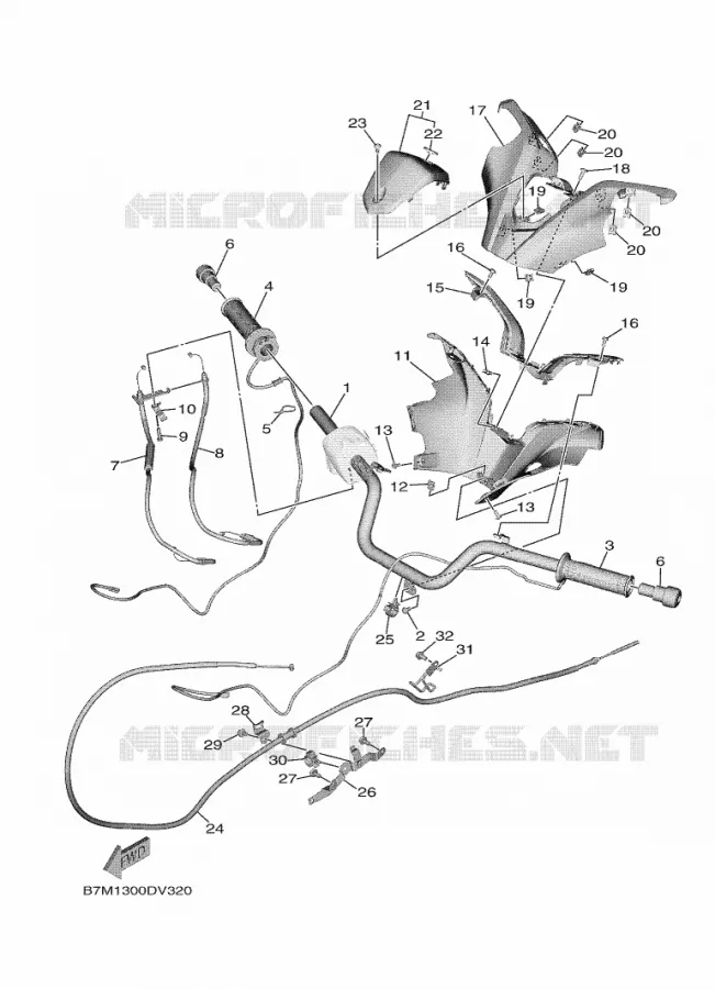 HANDLEBAR & CABLES Yamaha SCOOTER 560 2021 TMAX  XP560D-A