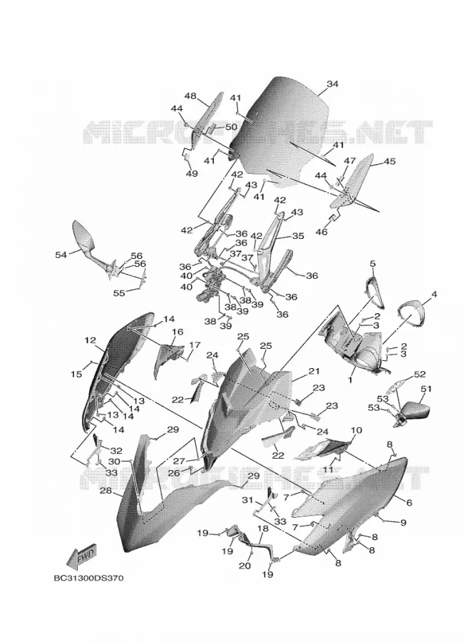 WINDSCREEN Yamaha SCOOTER 560 2021 TMAX  XP560D-A
