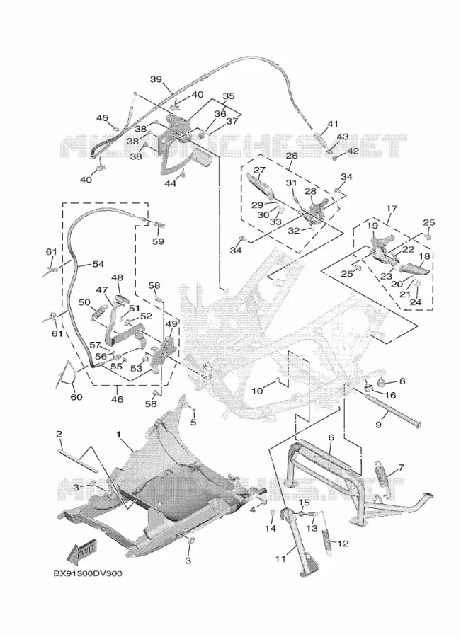 STAND / FOOTREST Yamaha SCOOTER 300 2021 TRICITY  MWD300