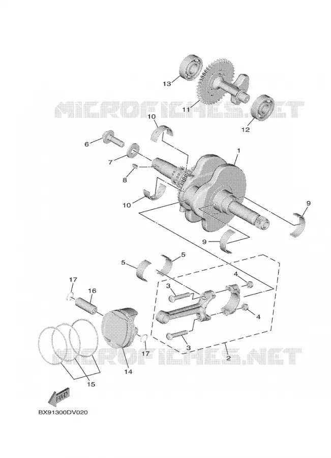 CRANKSHAFT / PISTON Yamaha SCOOTER 300 2021 TRICITY  MWD300
