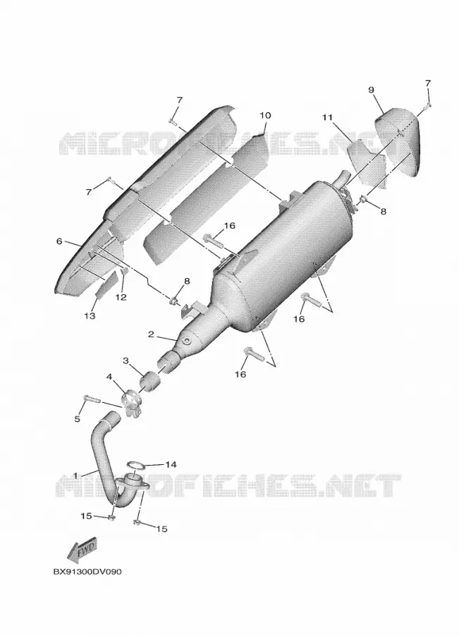 EXHAUST Yamaha SCOOTER 300 2021 TRICITY  MWD300