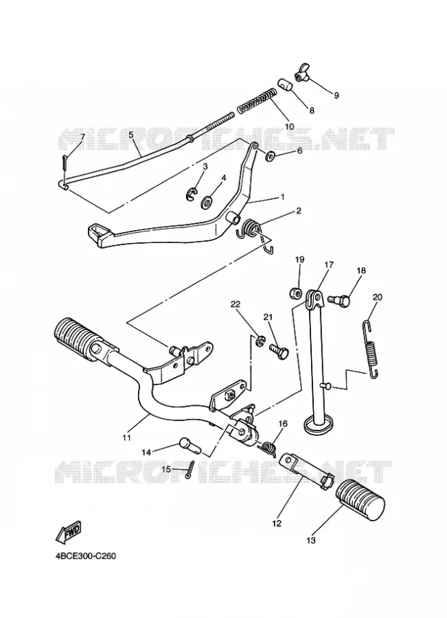 STAND / FOOTREST Yamaha MOTO 80 2005 PW  PW80