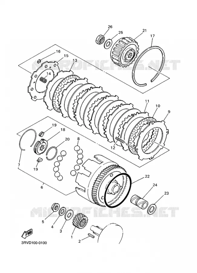 CLUTCH Yamaha MOTO 80 2006 PW  PW80