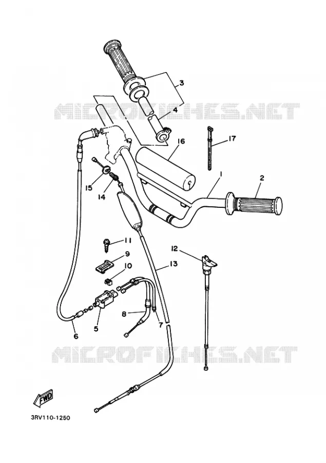 HANDLEBAR & CABLES Yamaha MOTO 80 2006 PW  PW80