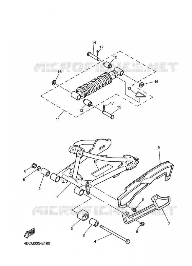 SWINGARM / SHOCK ABSORBER Yamaha MOTO 80 2009 PW  PW80