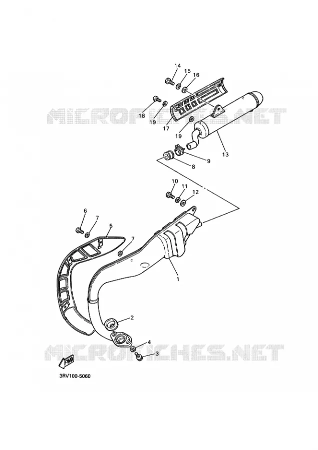 EXHAUST Yamaha MOTO 80 2010 PW  PW80