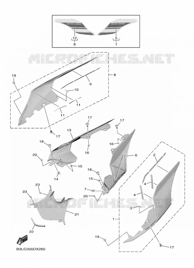 SIDE COVER 2 Yamaha MOTO 1000 2022 R1  YZF1000