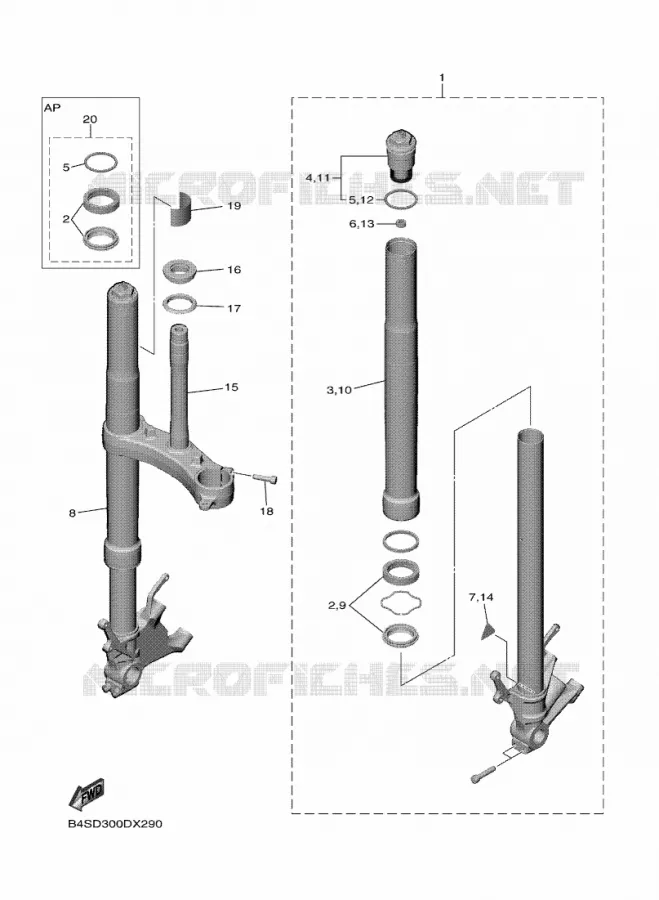 FRONT FORK Yamaha MOTO 1000 2022 R1  YZF1000D