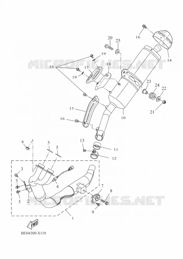 EXHAUST Yamaha MOTO 700 2022 TENERE  XTZ690D-B