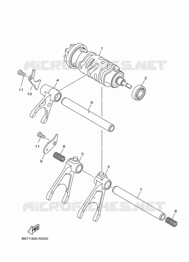 GEAR SHIFT SELECTOR DRUM / FORKS Yamaha MOTO 1000 2022 MT  MTN1000D