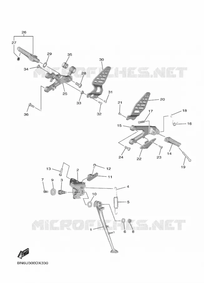 STAND / FOOTREST Yamaha MOTO 600 2022 R6  YZF600W