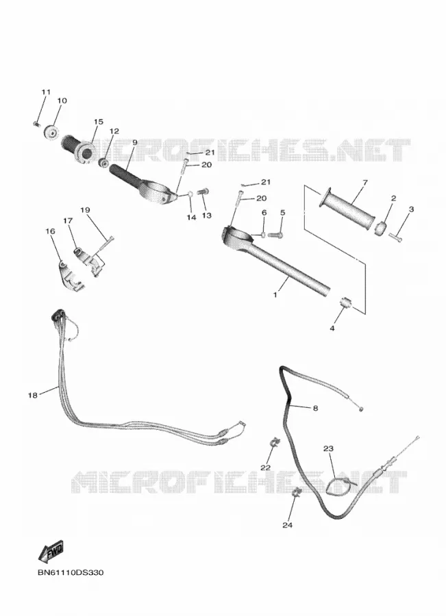 HANDLEBAR & CABLES Yamaha MOTO 600 2022 R6  YZF600W