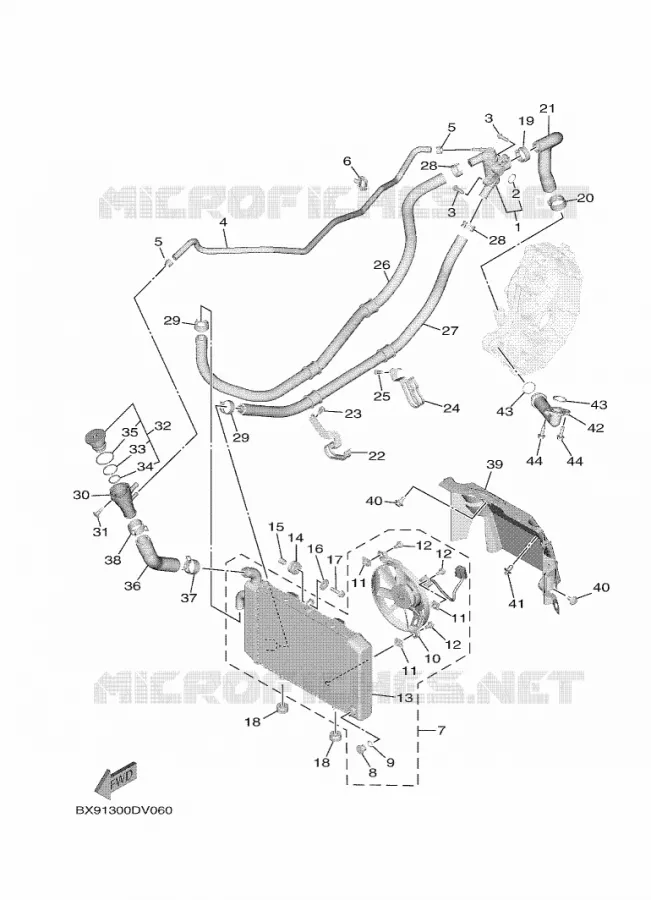 RADIATOR / HOSES Yamaha SCOOTER 300 2022 TRICITY  MWD300