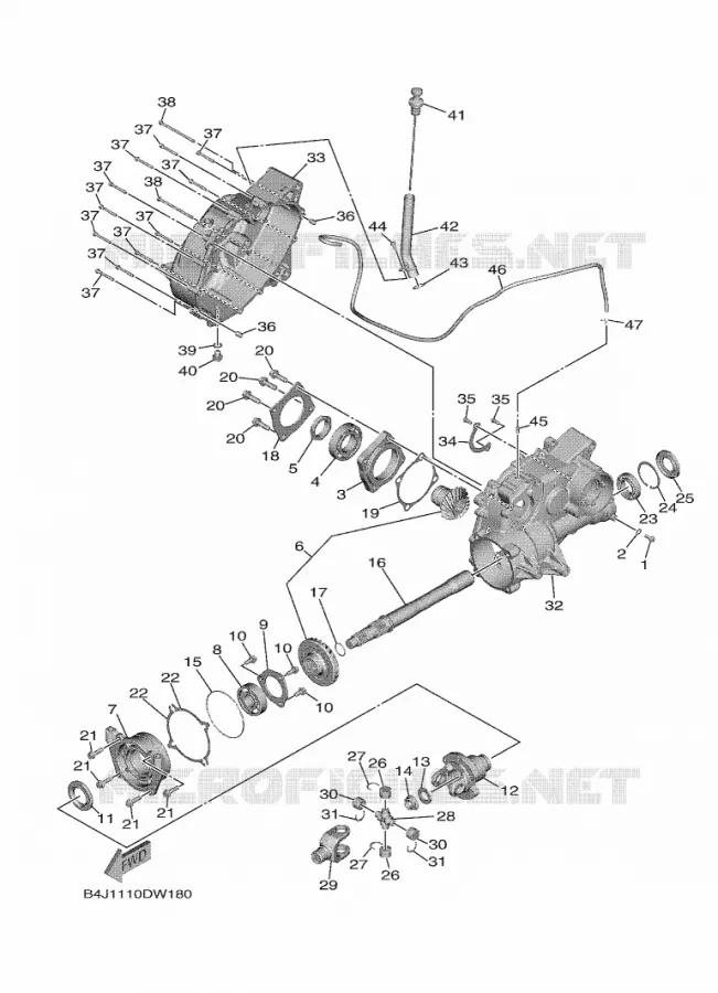 MIDDLE DRIVE GEAR Yamaha SIDE BY SIDE 1000 2022 WOLVERINE  YXF1000EW/YX10FRPAN