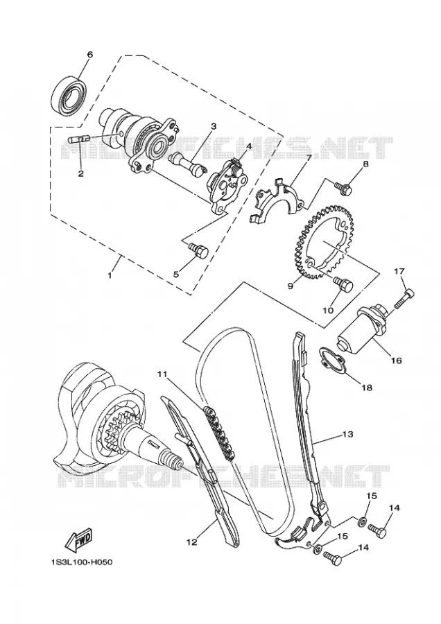 CAMSHAFT / TIMING CHAIN Yamaha QUAD 700 2022 RAPTOR  YFM700R