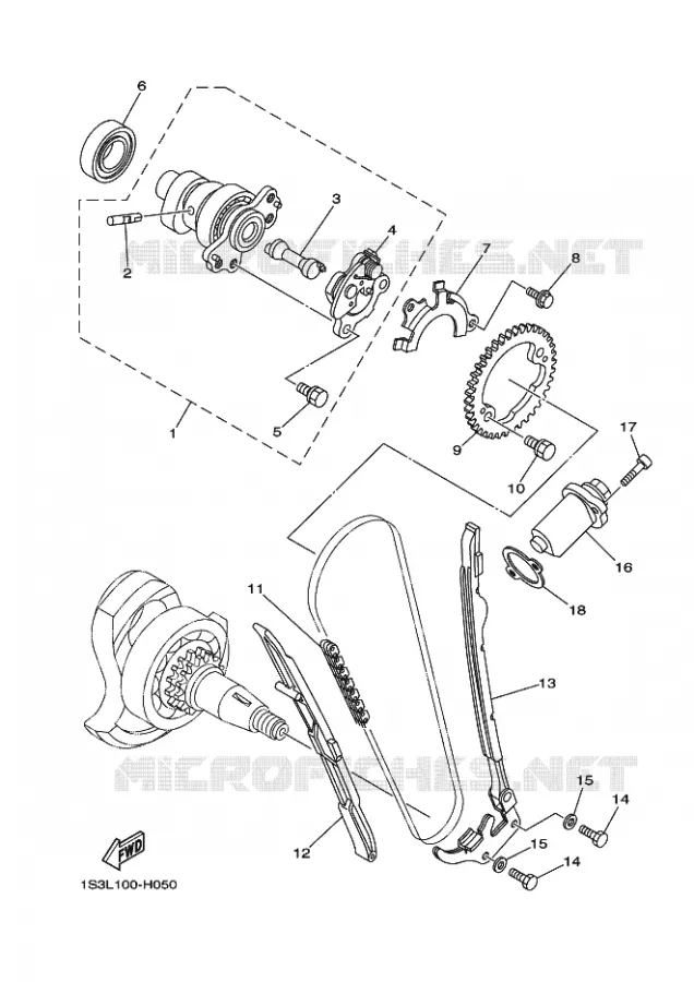 CAMSHAFT / TIMING CHAIN Yamaha QUAD 700 2022 RAPTOR  YFM700R
