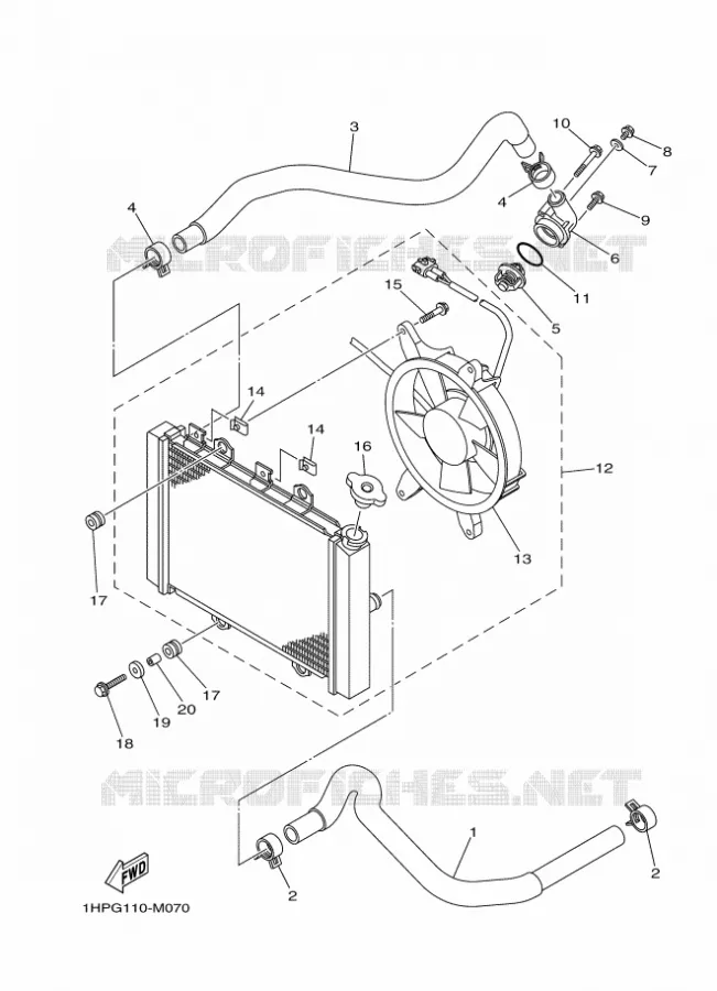 RADIATOR / HOSES Yamaha QUAD 700 2022 GRIZZLY  YFM700FWAD