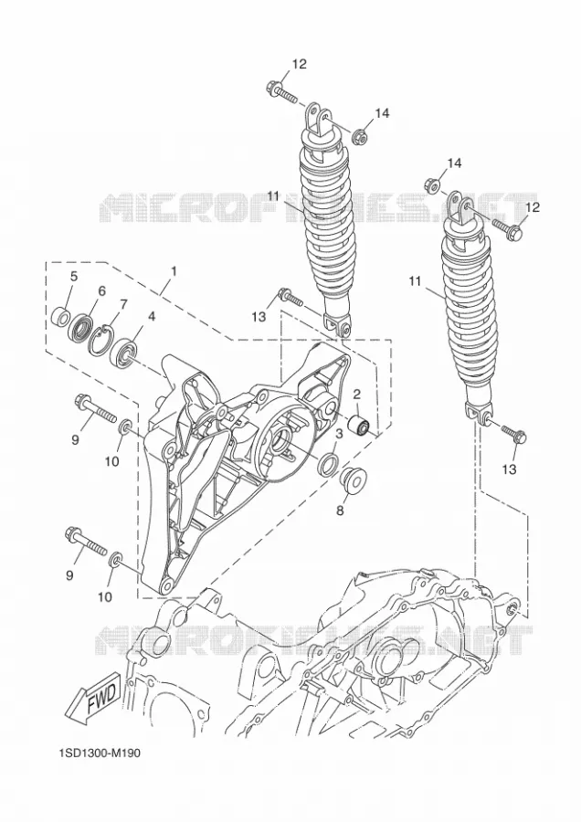 SWINGARM / SHOCK ABSORBER Yamaha SCOOTER 400 2013 XMAX  YP400R