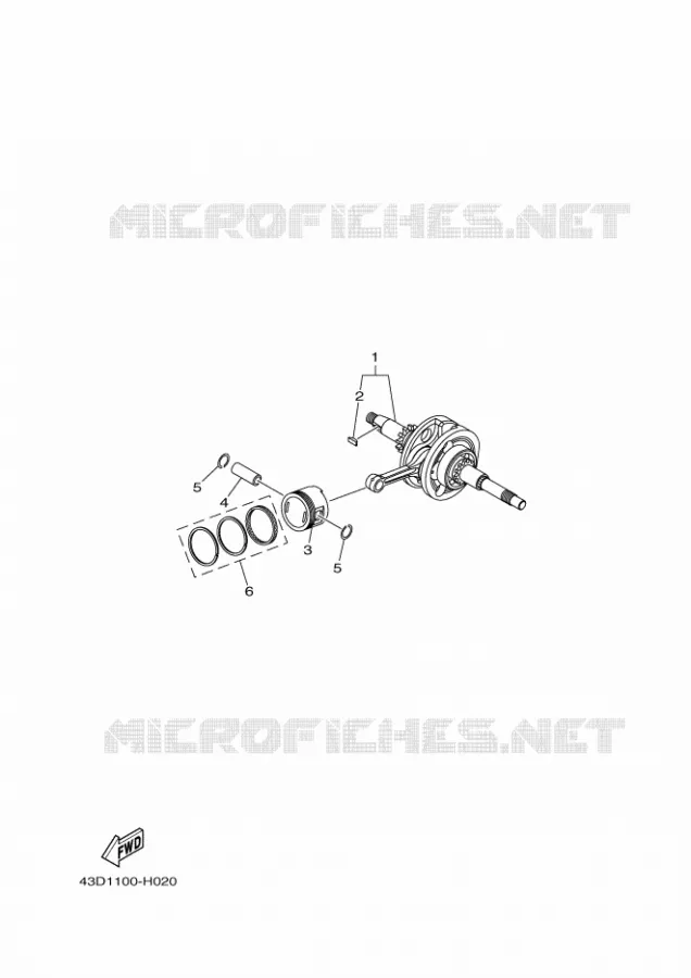 CRANKSHAFT / PISTON Yamaha QUAD 90 2013 RAPTOR  YFM90R