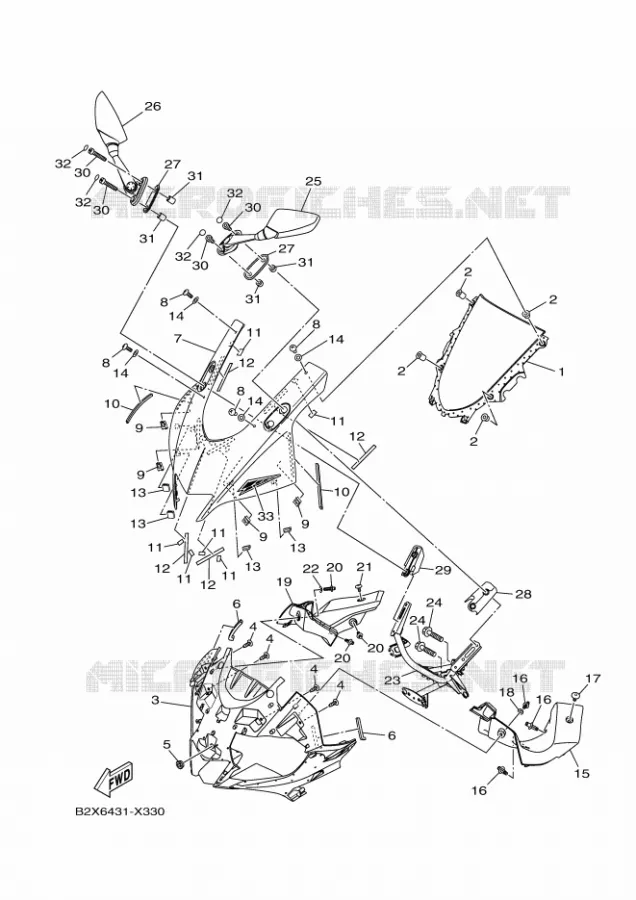 WINDSCREEN Yamaha MOTO 300 2023 R3  YZF320-A