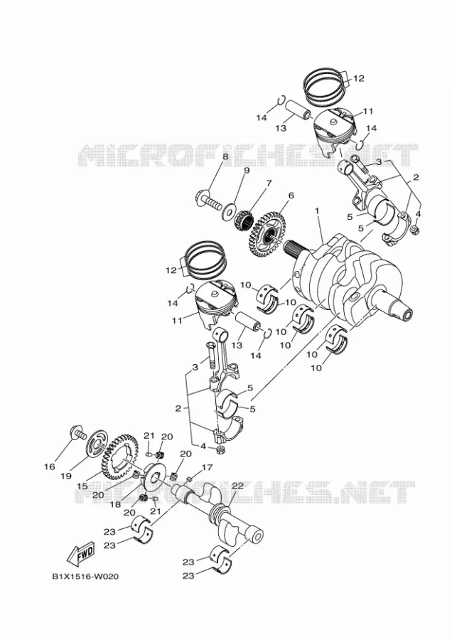 CRANKSHAFT / PISTON Yamaha MOTO 300 2023 R3  YZF320-A