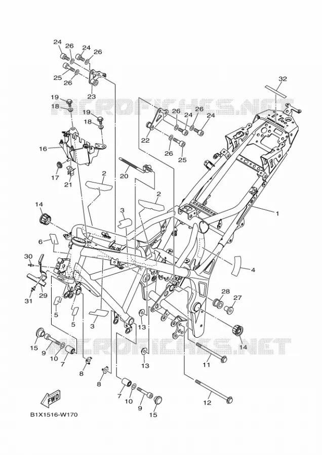 FRAME Yamaha MOTO 300 2023 R3  YZF320-A
