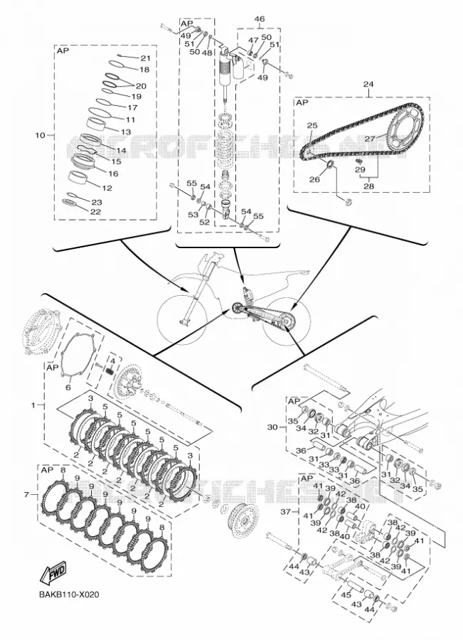 MAINTENANCE PARTS KIT Yamaha MOTO 250 2023 WRF  WR250F