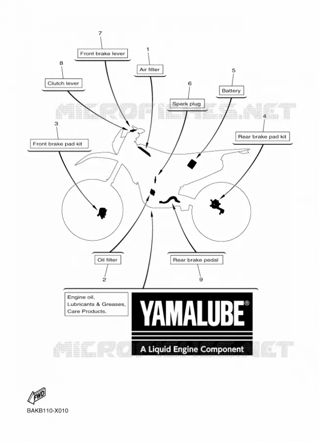 MAINTENANCE PARTS Yamaha MOTO 250 2023 WRF  WR250F