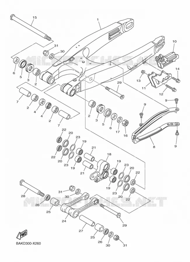 SWINGARM Yamaha MOTO 250 2023 WRF  WR250F