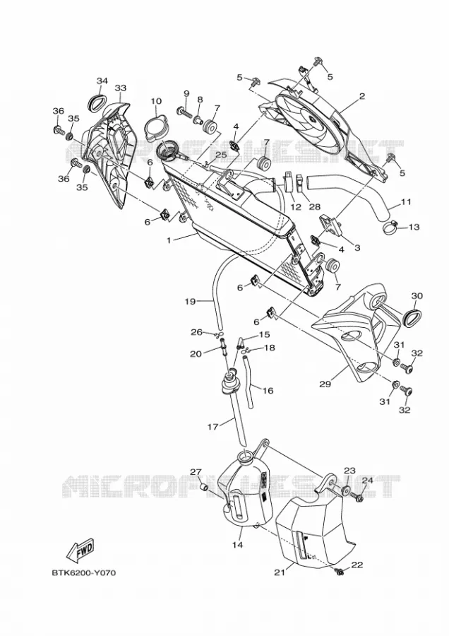 RADIATOR / HOSES Yamaha MOTO 700 2023 MT  MTN690