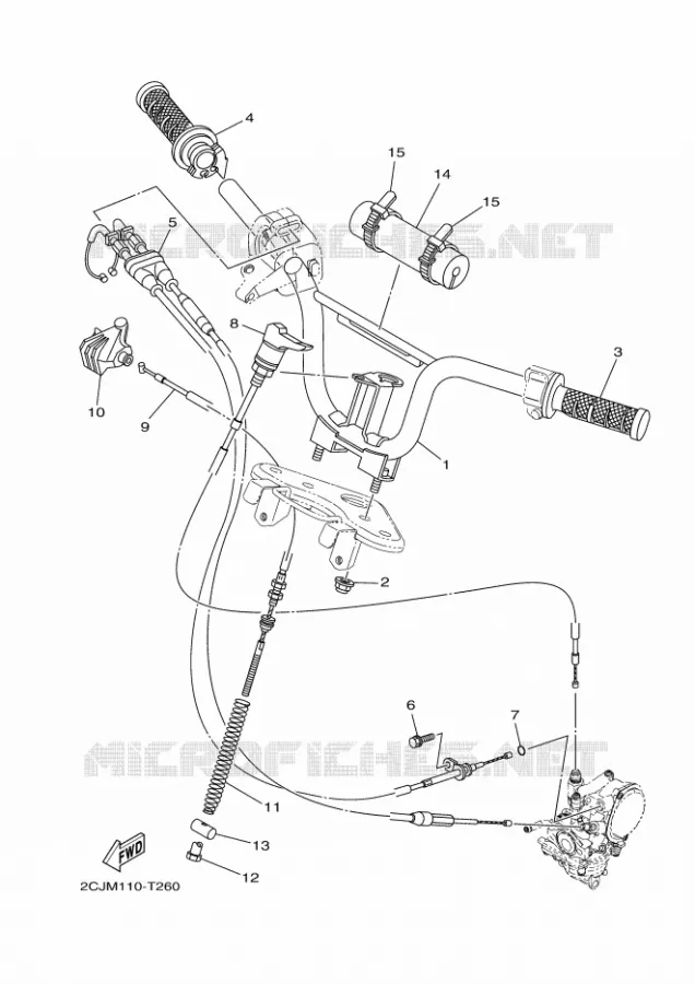 HANDLEBAR & CABLES Yamaha MOTO 50 2023 TTR  TT-R50E
