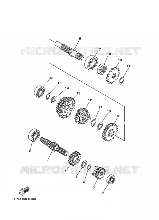 TRANSMISSION Yamaha MOTO 50 2023 TTR  TT-R50E