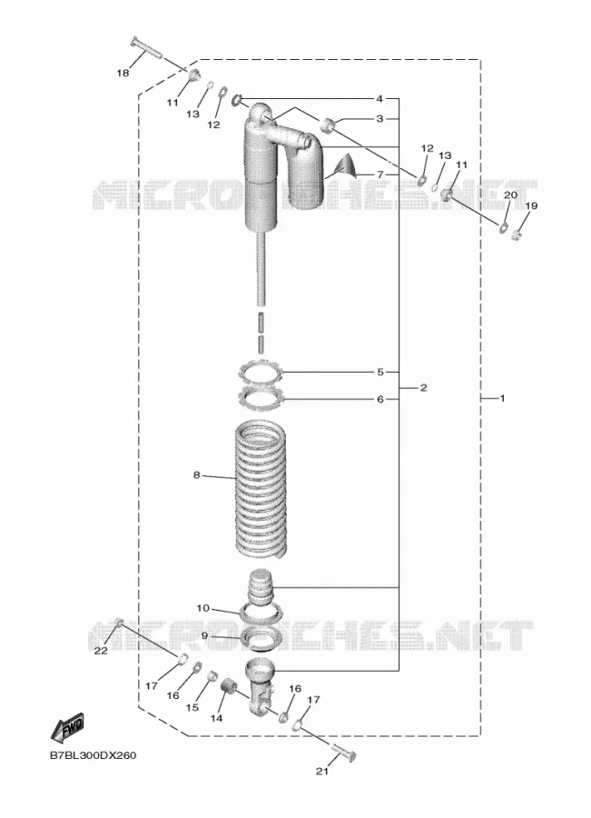 REAR SHOCK ABSORBER Yamaha MOTO 250 2023 YZF  YZ250F
