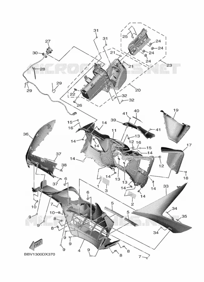 BOTTOM COWLING Yamaha SCOOTER 560 2023 TMAX  XP560D