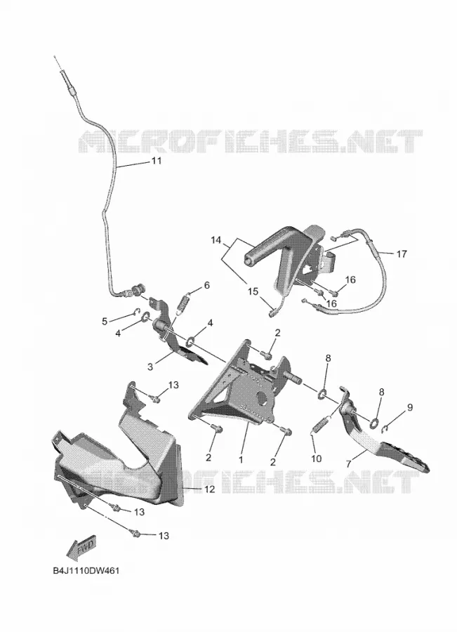 PEDAL / CABLES Yamaha SIDE BY SIDE 1000 2023 WOLVERINE  YXF1000EW / YX10FRPAP