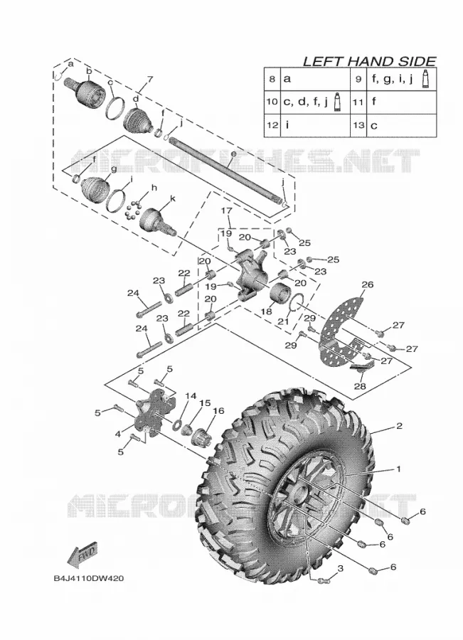 REAR WHEEL Yamaha SIDE BY SIDE 1000 2023 WOLVERINE  YXF1000EW / YX10FRPAP