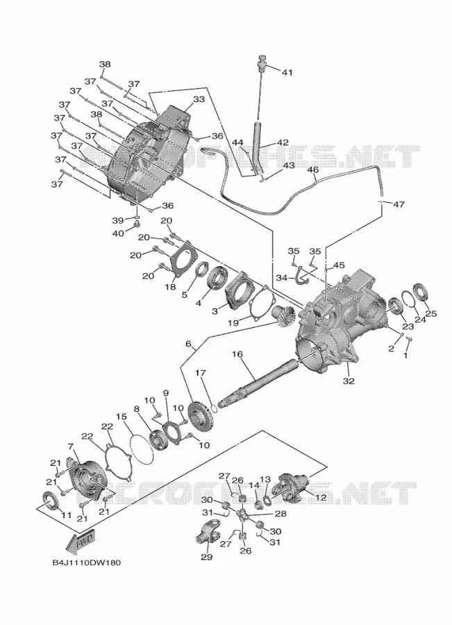 MIDDLE DRIVE GEAR Yamaha SIDE BY SIDE 1000 2023 WOLVERINE  YXE1000EW / YX10ERPAP