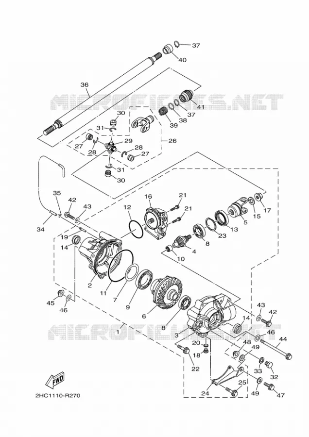 FRONT DIFFERENTIAL Yamaha SIDE BY SIDE 1000 2023 YXZ  YXZ1000E